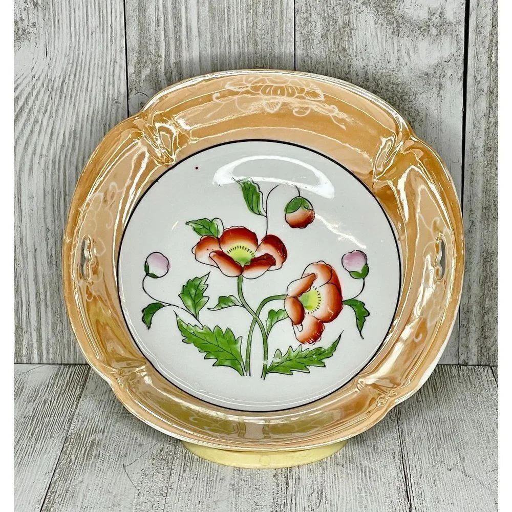 Vintage Noritake Peach Lusterware Porcelain Bowl